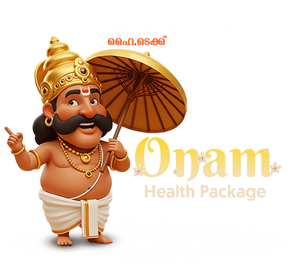 Onam Health Package Kochi – Hi-Tech Diagnostic Centre offering affordable preventive checkups including FBS, HbA1c, LFT, CBC, Lipid Profile, and more.